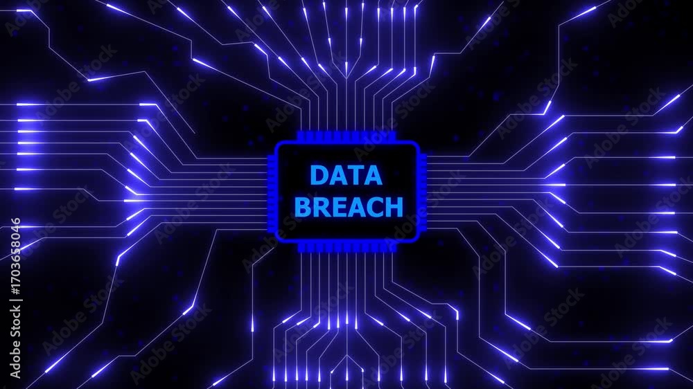 Poster digital circuit board with processor chip and network. technology system protecting against cyber at