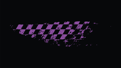 Distressed Purple Checkered Racing Flag.