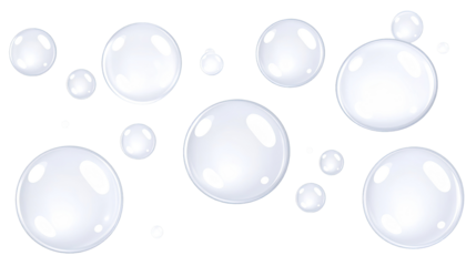 A collection of translucent white bubbles