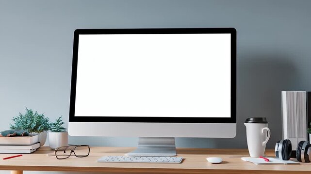 Modern workspace setup with computer
