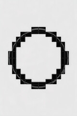 Fototapeta premium Black pixelated circle, abstract design. 