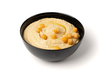 Hummus in bowl, houmous dip, chickpea humus tahini sauce, middle eastern spread