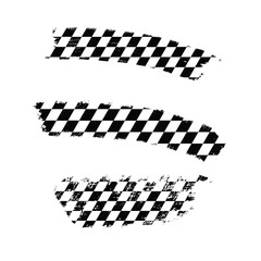 Distressed Checkered Flag Brush Strokes.