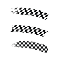 Distressed Checkered Flag Brush Strokes.
