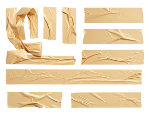 Beige adhesive tape pieces, arranged geometrically