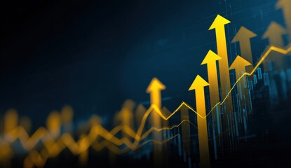 Abstract financial chart showing upward trends