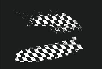 Distressed Checkered Flag Racing Design.