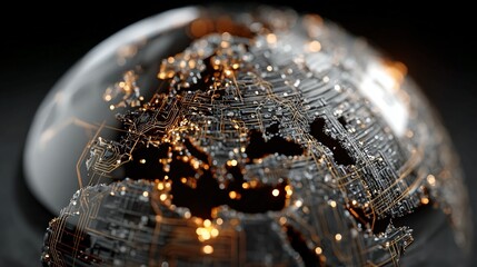 Global network concept showing futuristic connections across Europe, perfect for showcasing technology, innovation, and international business solutions with modern design