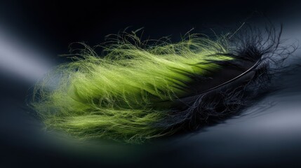Fototapeta premium Feathers green and black