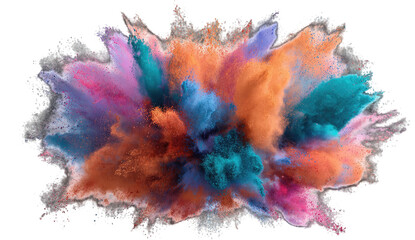 Fototapeta premium Colorful powder explosion against black (2)