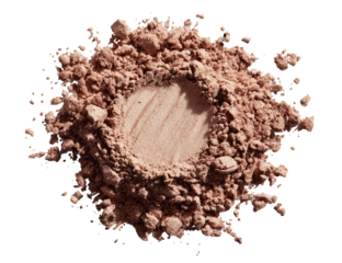 Light brown powder in a circular burst
