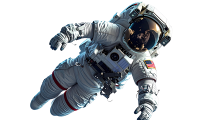 Astronaut in a spacesuit, floating in space