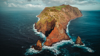 Spectacular Aerial View of Sao Jorge Island, Azores, from Ponta dos Rosais
