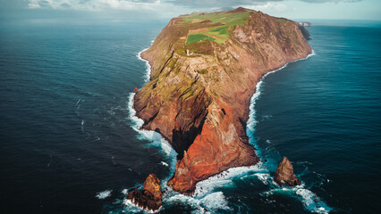 Spectacular Aerial View of Sao Jorge Island, Azores, from Ponta dos Rosais