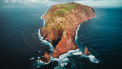 Spectacular Aerial View of Sao Jorge Island, Azores, from Ponta dos Rosais