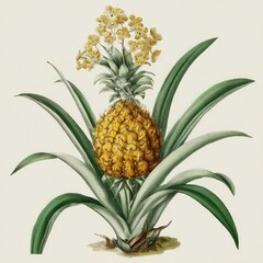 Obraz premium Botanical illustration of a pineapple