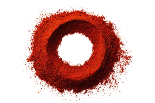 Red ring with a dark center, textured