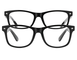 Pair of black rectangular eyeglasses