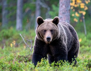 Fototapeta premium Brown bear in a forest