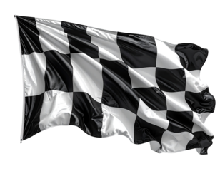Checkered racing flag billowing