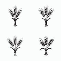 Wheat stalk bundle solid icon design