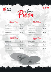 Creative Restaurant Pizza Menu Design