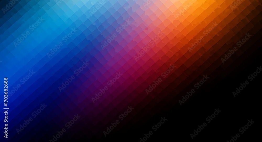 Poster abstract diamond patterned background with blue to orange gradient image photo