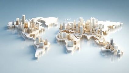 Global cityscape map.  Modern, 3D