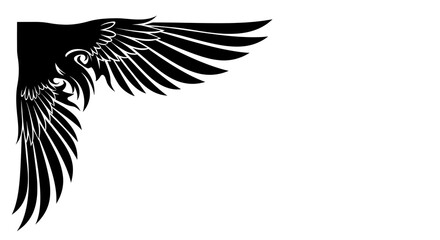 Black Eagle Wing in a Corner Emblem