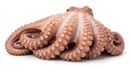 Obraz premium Isolated octopus with many tentacles on white background