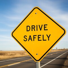 Drive Safely Road Sign Caution.