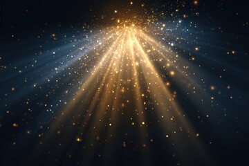 Golden light rays emanating from a central point