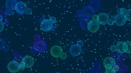 Soft Blue Bokeh Circle Light Abstract Seamless Background.