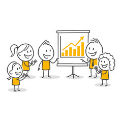 A Cheerful Presentation Scene Celebrating Team Spirit and Success.