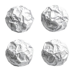 Fototapeta premium Four crumpled white paper balls, arranged in a grid