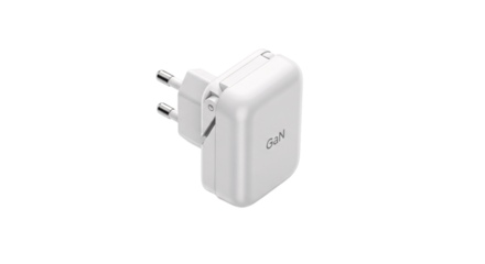 White power adapter isolated on transparent background