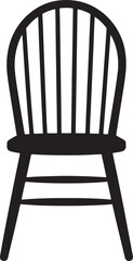 Elegant Windsor Chair Silhouette Vector Illustration for Interior Design and Furniture Catalogs Projects