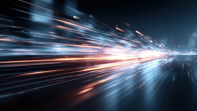 Abstract speed lines of light - Powered by Adobe