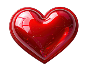 Glossy, vibrant red heart shape