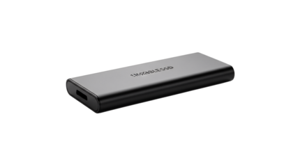 External hard drive isolated on transparent background