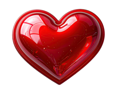 Glossy, vibrant red heart shape