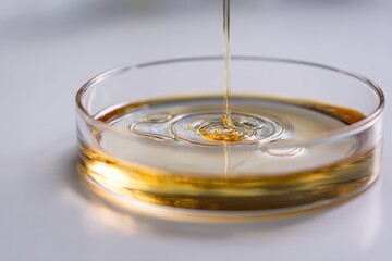 Liquid pouring into petri dish