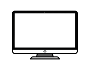 Simple outline of a computer monitor