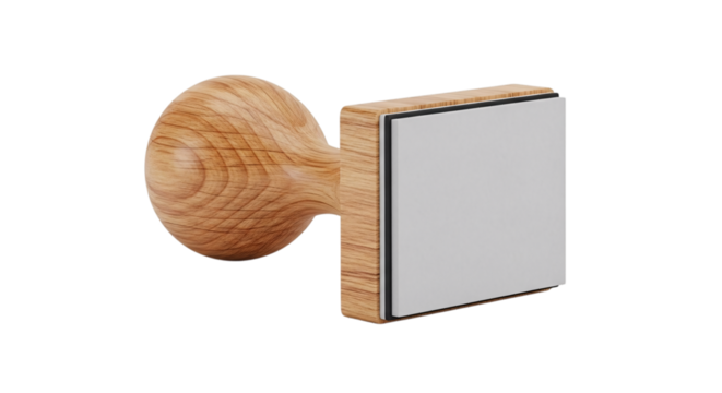 Wooden stamp isolated on transparent background
