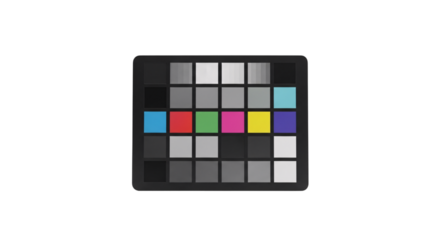 Color calibration chart isolated on transparent background