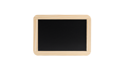 Small blackboard with wooden frame isolated on transparent background