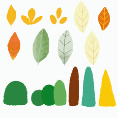 hand drawn vector illustration tree and leaves