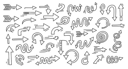 set of hand drawn arrows
