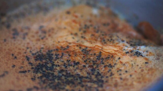 Bubbling Hot Masala Chai in Steel Pan