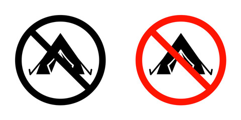 No camping signs vector illustration for ui